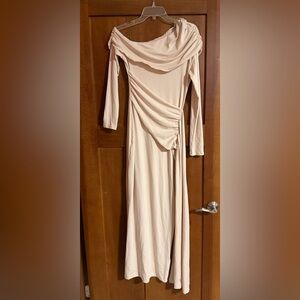 Elegant Cream Long Sleeve Dress